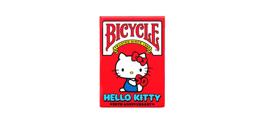 Baraja de cartas bicycle hello kitty 50 aniversario
