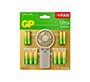Pila gp ultra alcalina blister de 12 unidades aa + 12 unidades aaa + ventilador de mano