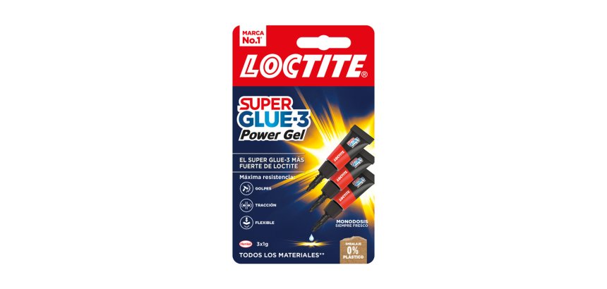 Pegamento loctite super glue-3 adhesivo instantaneo original power gel 1 g blister de 3 unidades