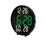 Reloj q-connect digital de pared digital con alarma redondo 27 cm