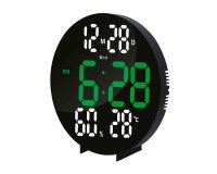 Reloj q-connect digital de pared digital con alarma redondo 27 cm