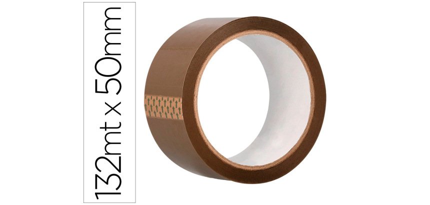 Cinta adhesiva q-connect polipropileno havana 132 mt x 50 mm para embalaje