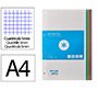 Recambio antartik a4 80 hojas 90 g cuadro 5 mm 4 taladros bandas de 5 colores pasteles