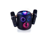 Altavoz daewoo karaoke 15w bluetooth luces led radio fm 2 microfonos inalambricos color negro