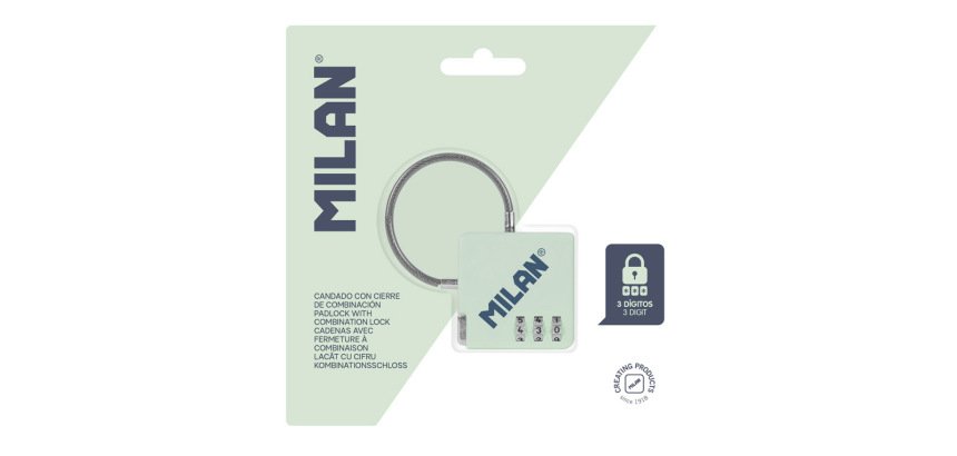 Candado milan coleccion 430 since 1918 con cierre de combinacion color verde