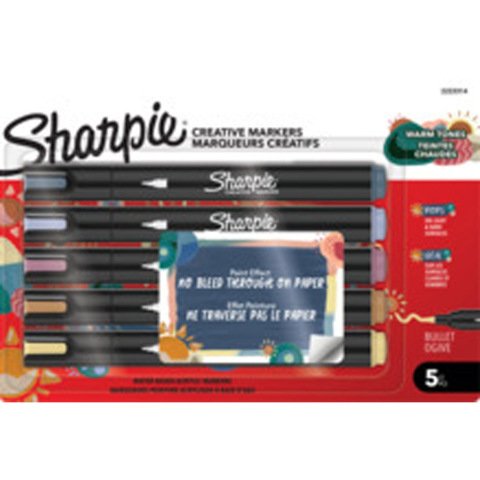 Rotulador sharpie acrilico creative markers bull tonos calidos blister de 5 unidades colores surtidos