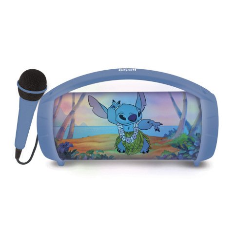 Altavoz con luz lexibook stitch bluetooth 5.0 usb con microfono