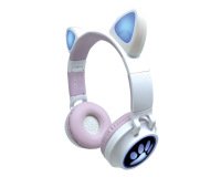 Auriculares plegables lexibook orejas de gato recargable con luz led ajuste de volumen bluetooth 5.3