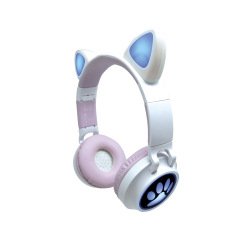 Auriculares plegables lexibook orejas de gato recargable con luz led ajuste de volumen bluetooth 5.3