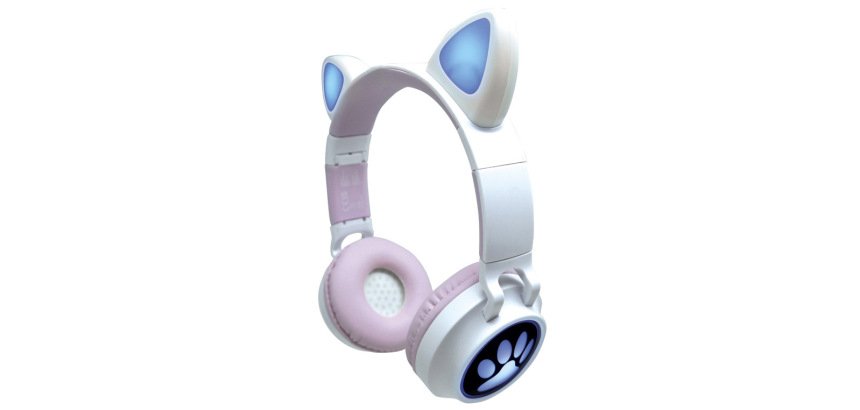 Auriculares plegables lexibook orejas de gato recargable con luz led ajuste de volumen bluetooth 5.3