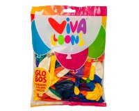 Globo 100% latex biodegradable vivalloons surtido especial colores surtidos bolsa de 250 gr