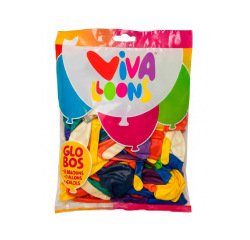 Globo 100% latex biodegradable vivalloons surtido especial colores surtidos bolsa de 250 gr