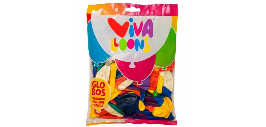 Globo 100% latex biodegradable vivalloons surtido especial colores surtidos bolsa de 250 gr