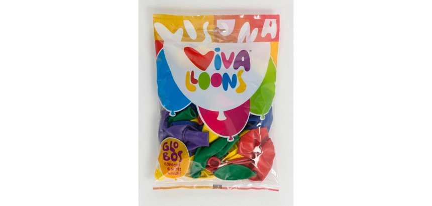 Globo 100% latex biodegradable vivalloons bolsa de 50 unidades colores surtidos