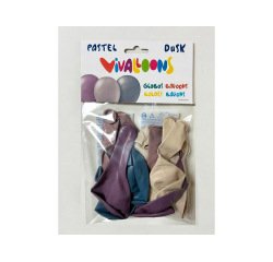 Globo 100% latex biodegradable vivalloons pastel dusk colores surtidos bolsa de 12 unidades colores