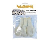 Globo 100% latex biodegradable vivalloons con cofetti metalizado oro/negro bolsa de 5 unidades