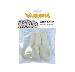 Globo 100% latex biodegradable vivalloons con cofetti metalizado oro/negro bolsa de 5 unidades