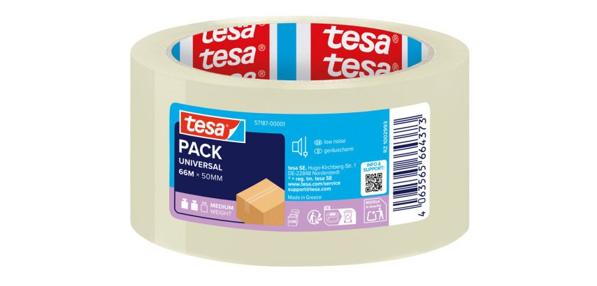 Cinta adhesiva tesa transparente polipropileno 66 m x 50 mm para embalaje