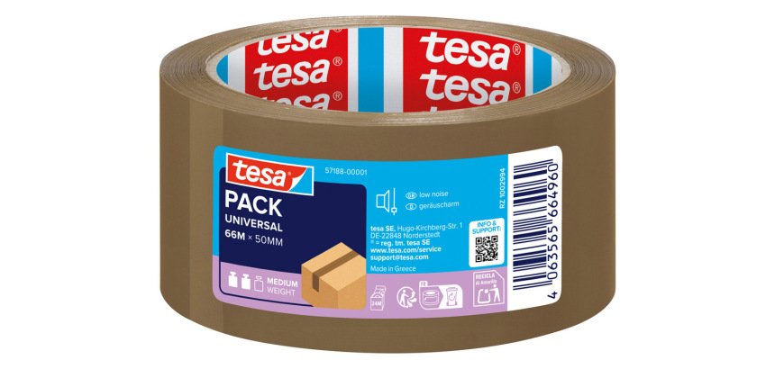Cinta adhesiva tesa marron polipropileno 66 m x 50 mm para embalaje