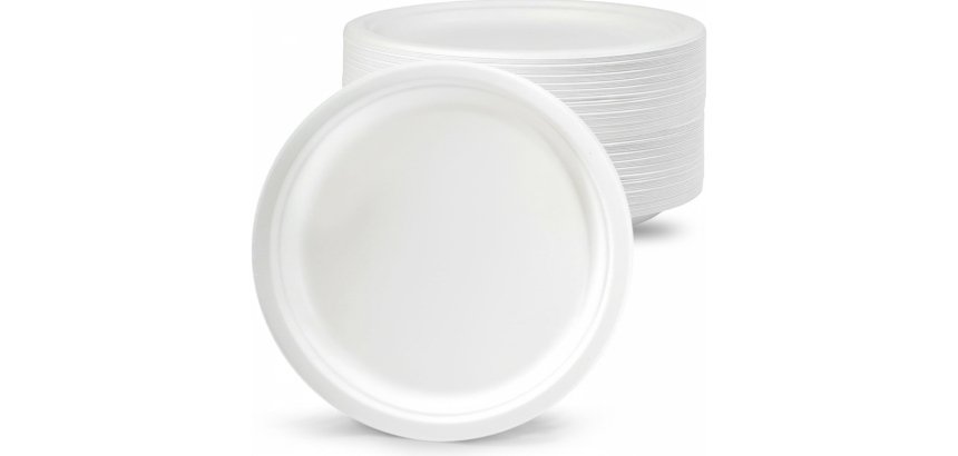 Plato de fibra bio 15 cm diametro paquete de 50 unidades