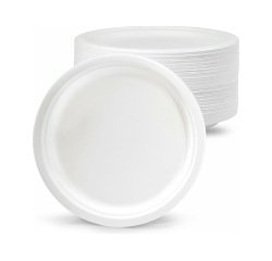 Plato de fibra bio 26 cm paquete de 50 unidades