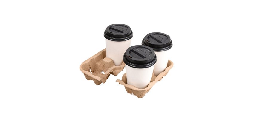 Bandeja portavasos de fibra divisible 2+2 vasos paquete de 230 unidades