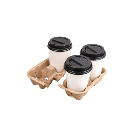 Bandeja portavasos de fibra divisible 2+2 vasos paquete de 230 unidades