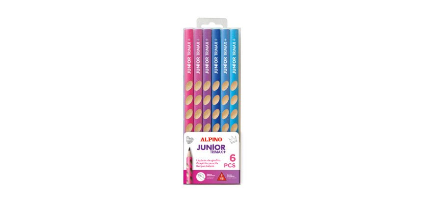 Lapices de grafito alpino junior trimax+ hb blister de 6 unidades