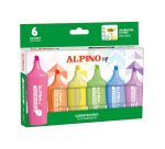 Rotulador fluorescente alpino up caja de 6 unidades colores surtidos