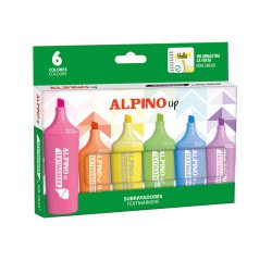 Rotulador fluorescente alpino up caja de 6 unidades colores surtidos
