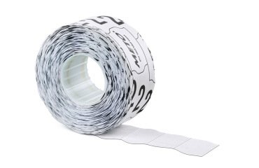 Etiqueta meto blanca 32x19 mm troquelada adhesivo permanente rollo de 1000 unidades
