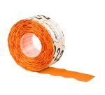 Etiquetas meto naranja fluor 32x19 mm troqueladas adhesivo permanente rollo de 1000 unidades