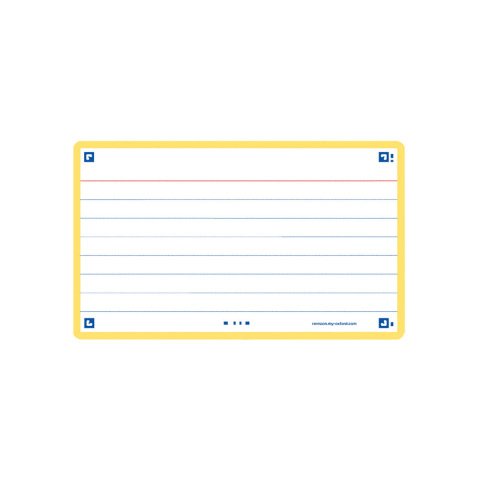 Ficha de revision oxford flashcards 2.0 75x125 mm 250 g rayado horizontal color amarillo paquete de 30