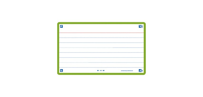 Ficha de revision oxford flashcards 2.0 75x125 mm 250 g rayado horizontal color verde menta paquete de 30
