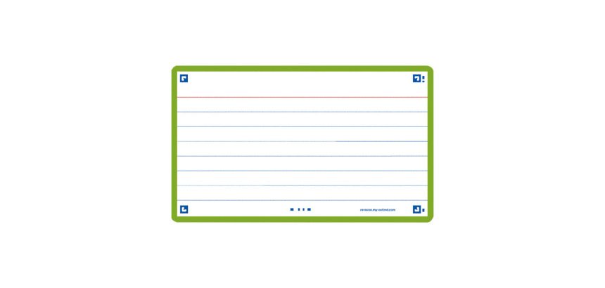 Ficha de revision oxford flashcards 2.0 75x125 mm 250 g rayado horizontal color verde menta paquete de 30