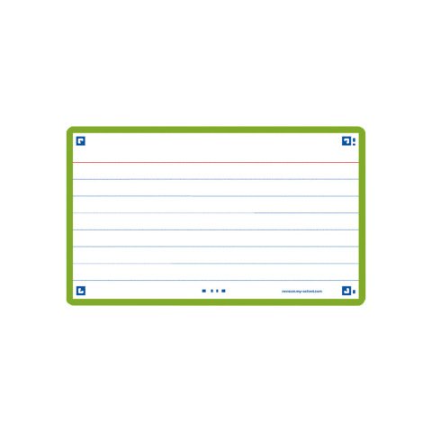 Ficha de revision oxford flashcards 2.0 75x125 mm 250 g rayado horizontal color verde menta paquete de 30