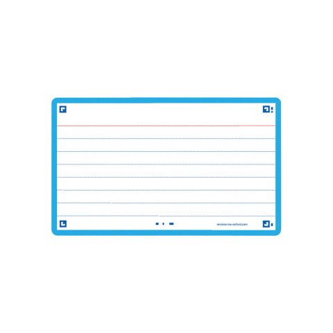 Ficha de revision oxford flashcards 2.0 75x125 mm 250 g rayado horizontal color turquesa paquete de 30