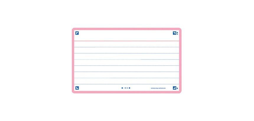 Ficha de revision oxford flashcards 2.0 75x125 mm 250 g rayado horizontal color rosa paquete de 30 unidades