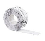 Etiquetas meto onduladas 26x12 mm blanca lisa adhesivo removible rollo de 1000 unidades