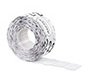 Etiquetas meto onduladas 26x12 mm blanca lisa adhesivo removible rollo de 1000 unidades