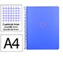 Cuaderno espiral a4 micro antartik tapa foam 120h 90gr cuadro 5mm 5 bandas 4 taladros color azul