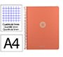 Cuaderno espiral a4 micro antartik tapa foam 120h 90gr cuadro 5mm 5 bandas 4 taladros color coral