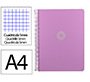 Cuaderno espiral a4 micro antartik tapa foam 120h 90gr cuadro 5mm 5 bandas 4 taladros color lavanda