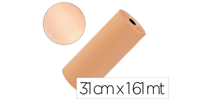 Papel kraft liderpapel marron bobina ancho 31 cm longitud 161 m gramaje 70 g peso 3,5 kg