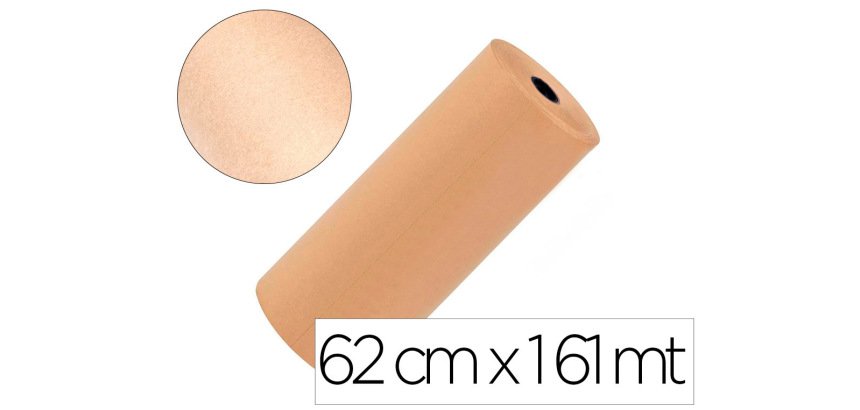 Papel kraft liderpapel marron bobina ancho 62 cm longitud 161 m gramaje 70 g peso 7 kg