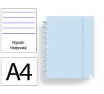 Cuaderno ingeniox foam a4 80h rayado horizontal azul pastel