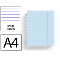 Cuaderno ingeniox foam a4 80h rayado horizontal azul pastel