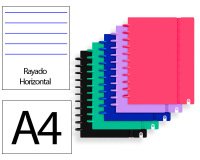 Cuaderno ingeniox foam a4 80h rayado horizontal colores intense surtidos