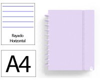 Cuaderno ingeniox foam a4 80h rayado horizontal malva pastel