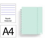 Cuaderno ingeniox foam a4 80h rayado horizontal menta pastel